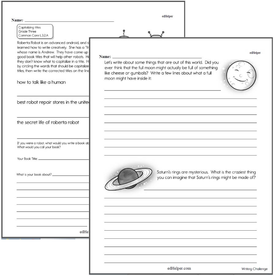 Writing Worksheets for Creative Kids | Free PDF Printables | edHelper.com