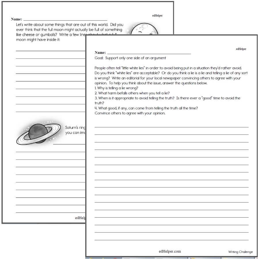 writing worksheets for creative kids free pdf printables edhelpercom