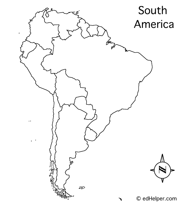 Printable Blank Maps Of South America