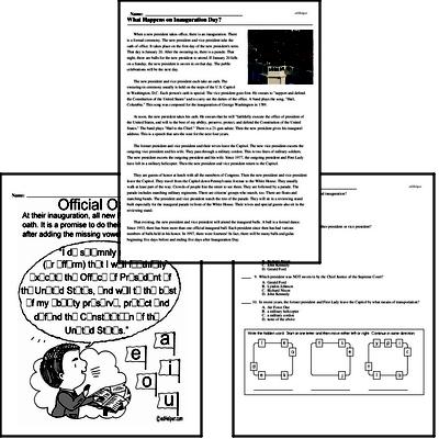 Fifth Grade Inauguration Workbook - Writing, Reading, and Activities