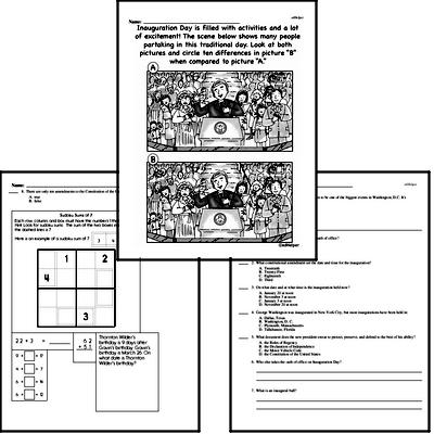 Third Grade Inauguration Workbook - Writing, Reading, and Activities