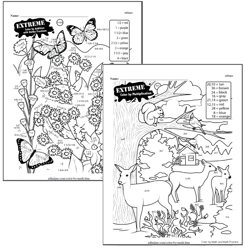 Coloring Pages Using Math That You Will Want To Print EdHelper