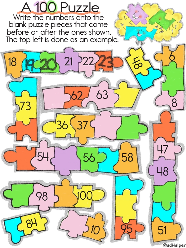 Counting Skills Through 100: Complete the Puzzle Sequence