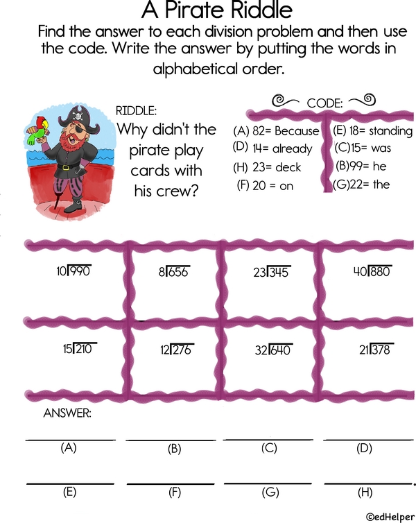 Riddle Me This, Matey: A Division Puzzle