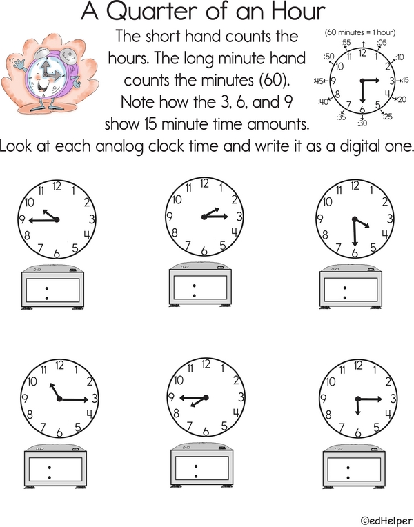 Reading Clocks: 15 Minutes Time Period