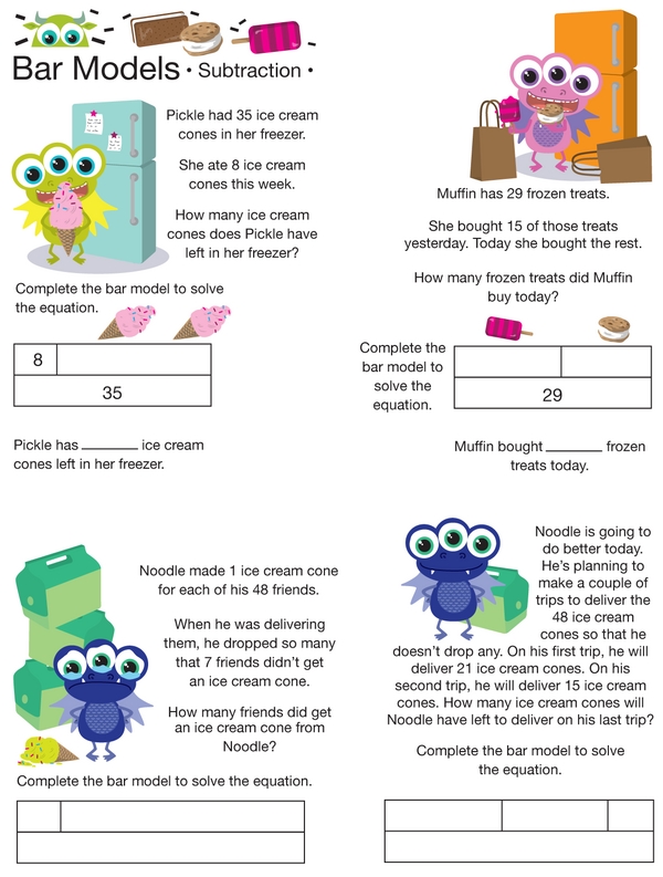 Monsters and Math: Subtraction with Bar Models