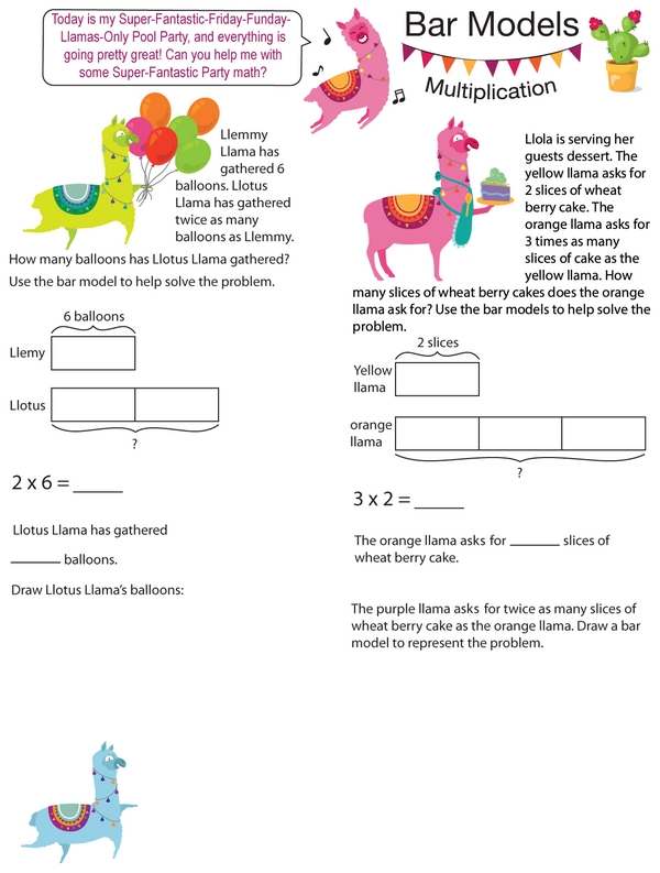 Llama Party Adventures: A Bar Model Workbook