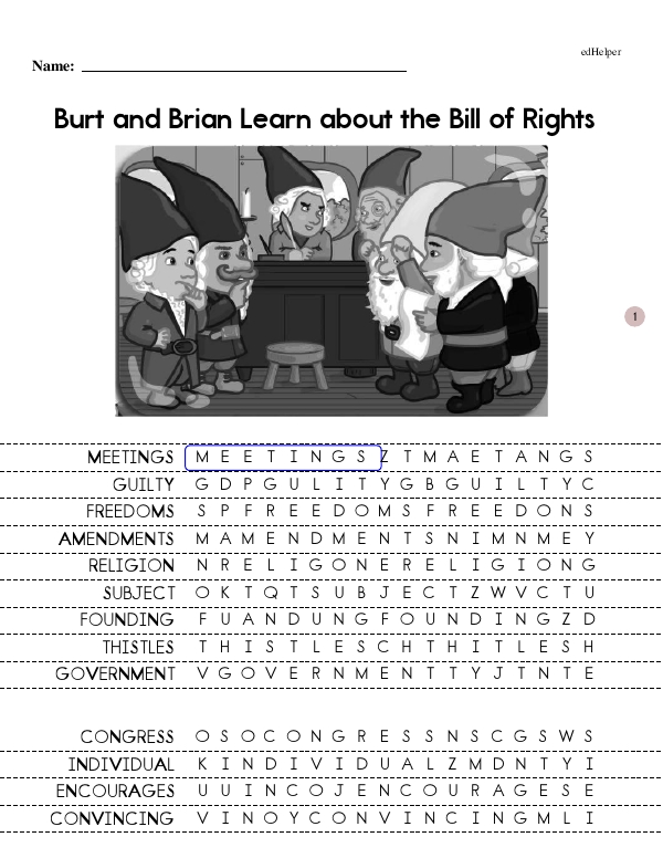 Burt and Brian Learn about the Bill of Rights - Guided Reading Text with Thought-Provoking Questions (Gnomes Leveled Readers - Advanced Reading and Learning Series - Book 7 - Growing Reader)