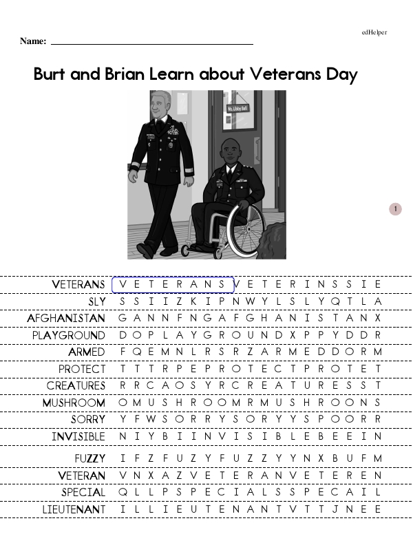 Burt and Brian Learn about Veterans Day - Focused Reading (Gnomes Leveled Readers - Advanced Reading and Learning Series - Book 6 - Growing Reader)