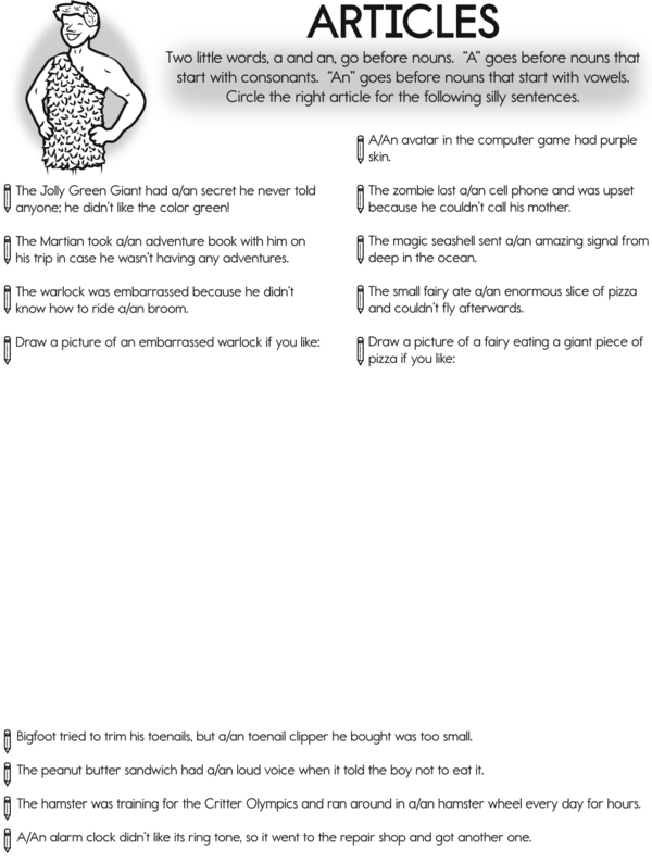 Circle the Correct Article in Each Sentence