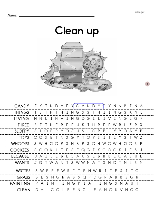 Clean up - Leveled Literacy Book with Discussion Prompts (The Monsters Early Reader Book Series Book 6 - Beginning Reader)