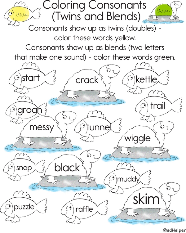 Exploring Twin and Blend Consonants through Coloring
