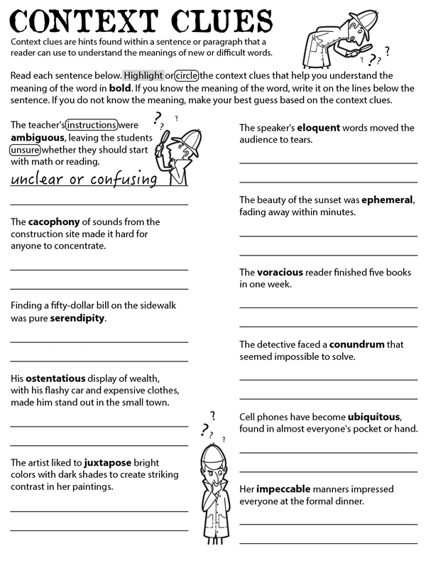 Strengthening Comprehension: Identifying Context Clues in Text