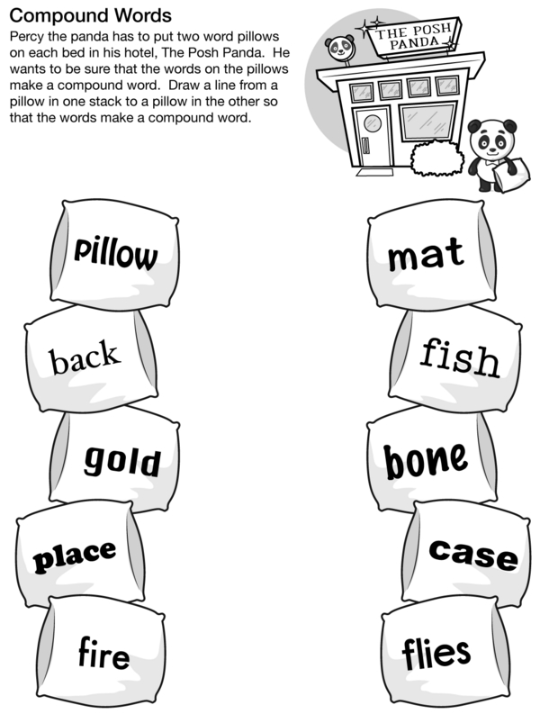 Create Compound Words on Pillows in a Hotel Called the Posh Panda