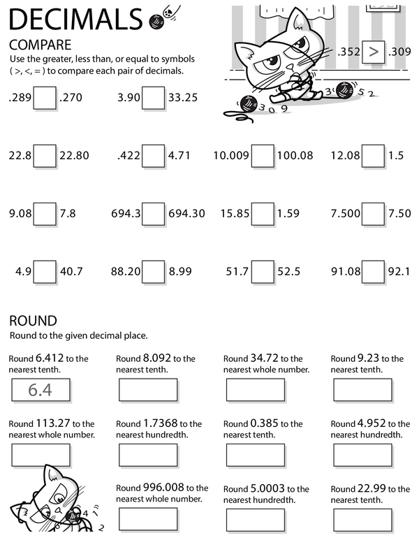 Decimal Practice: Comparing and Rounding Numbers