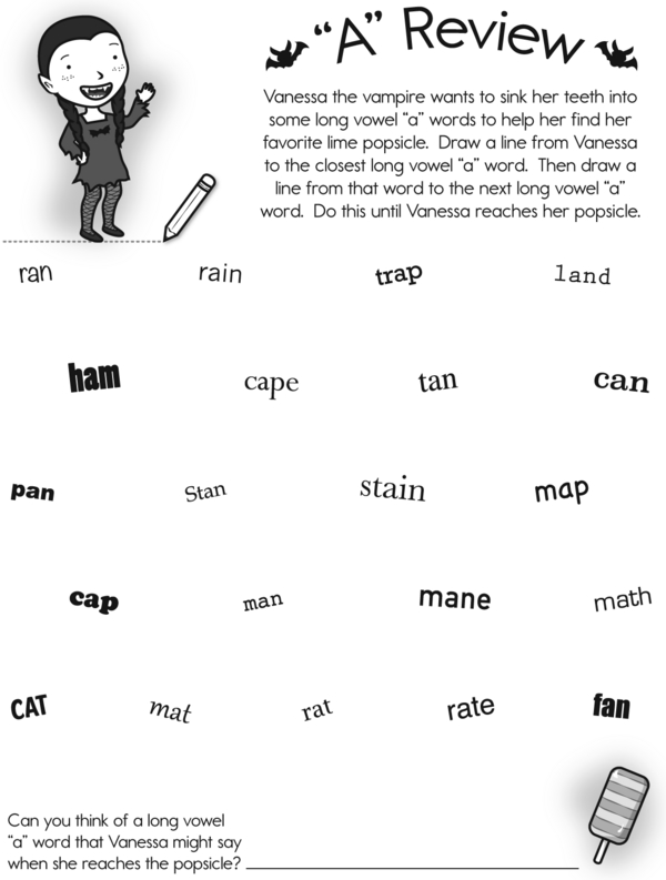 Draw a Line to Vanessa the Vampire's Popsicle With Long 