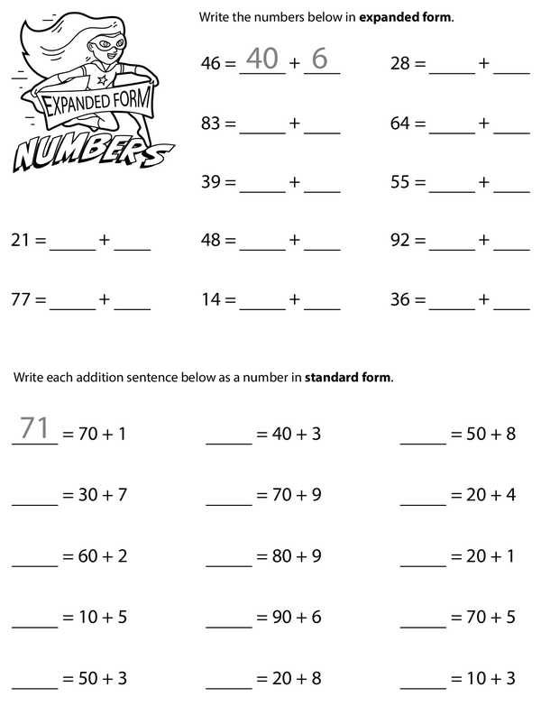 Exploring Expanded Forms: A 2-Digit Numbers Worksheet