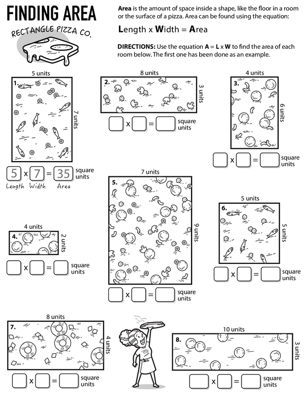 Finding Area - From Pizzas to Rectangles: Learning Area Formula the Fun Way