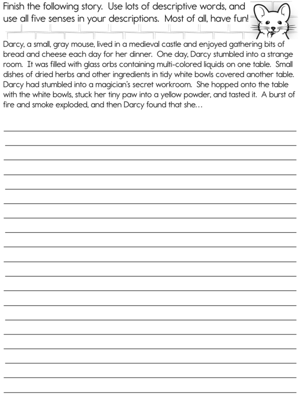 Finish a Story About Darcy the Gray Mouse: A Creative Writing Activity