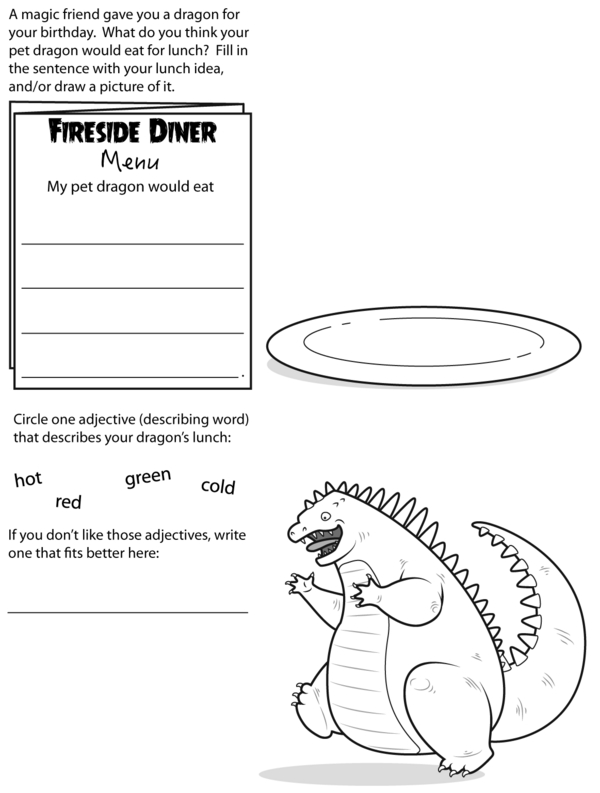 Finish the Sentence and Adjectives Practice: A Creative Writing Exercise About a Pet Dragon