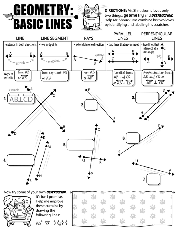 Beginning Geometry with Lines: Segments, Rays, Perpendicular and Parallel Lines