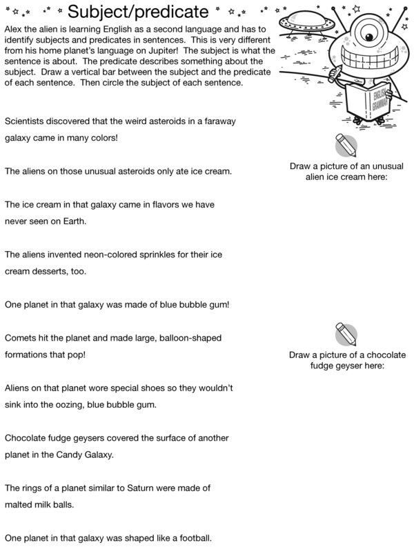 Help Alex the Alien Identify Subjects and Predicates in Sentences
