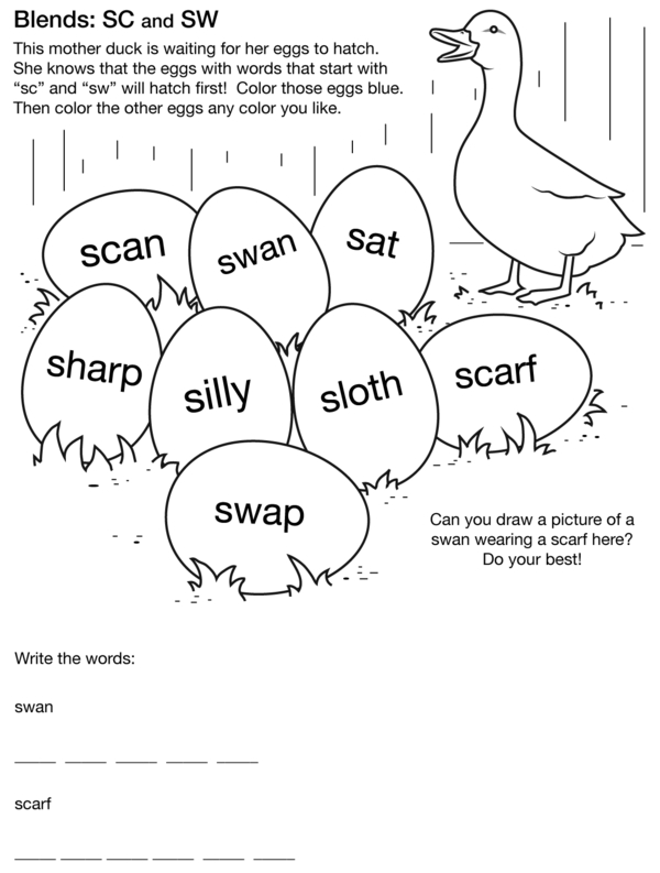 Help Mother Duck Find Eggs With Words That Start With 