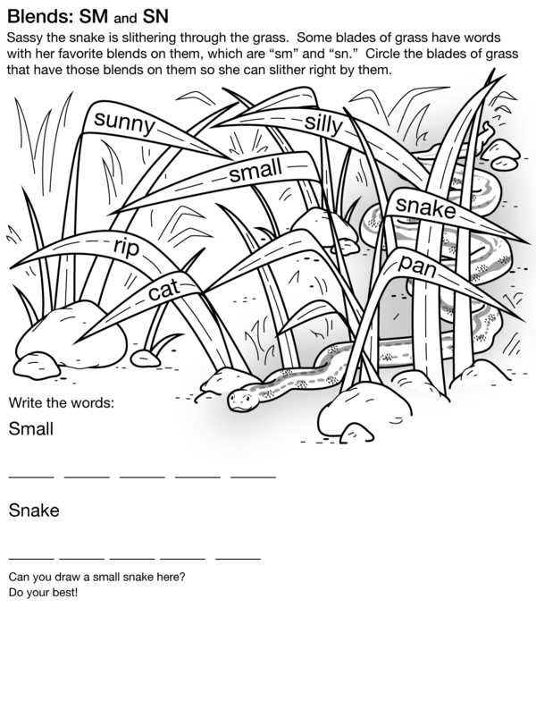 Help Sassy the Snake Find Words With the Letter Blends 