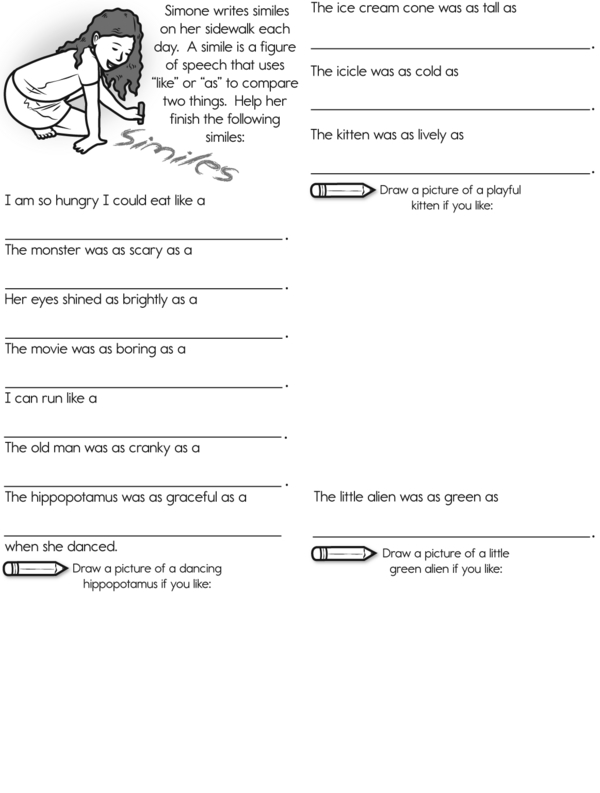 Help Simone Write Similes: A Fill-in-the-Blank Activity