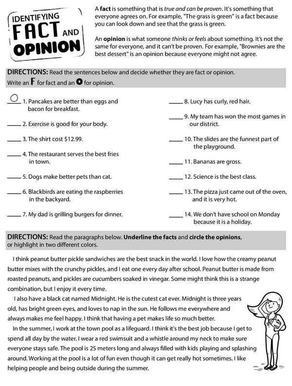 Sharpening Critical Reading Skills: An Exercise in Understanding Facts and Opinions