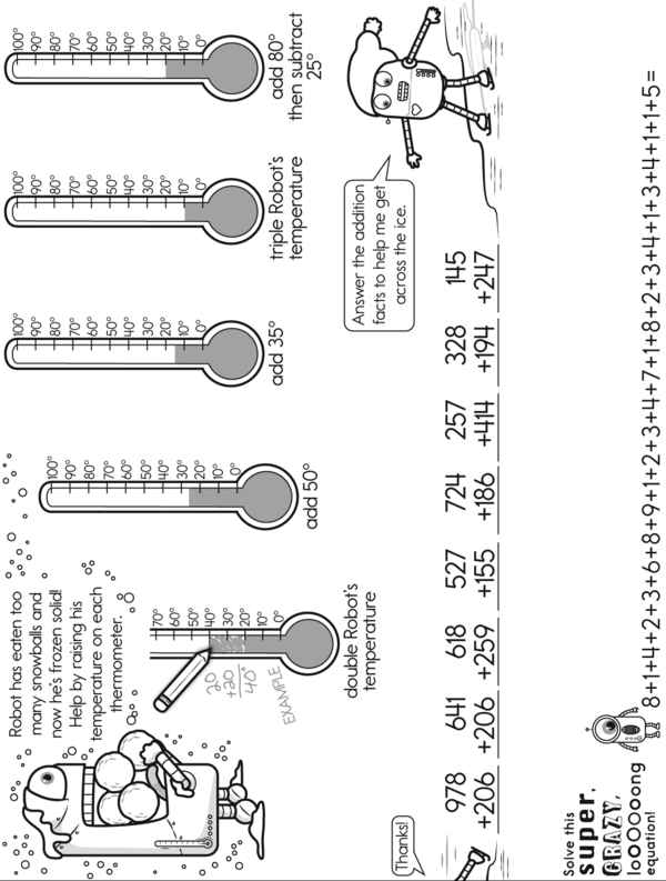 Robots, Flowers, and Mardi Gras: Addition and Subtraction Workbook