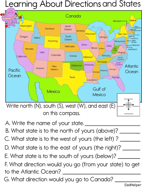 Exploring 48 of the 50 States in the United States - Learning About Directions and States