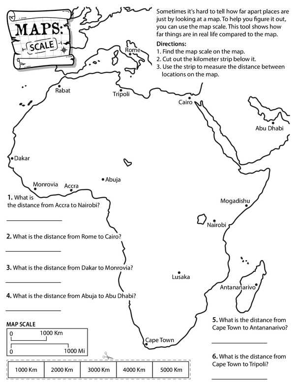 Using Map Scale for Distance Calculation: Exploring Africa