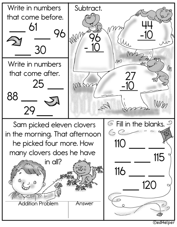 Fun with Numbers: Math, Time, Coloring, and Matching Workbook