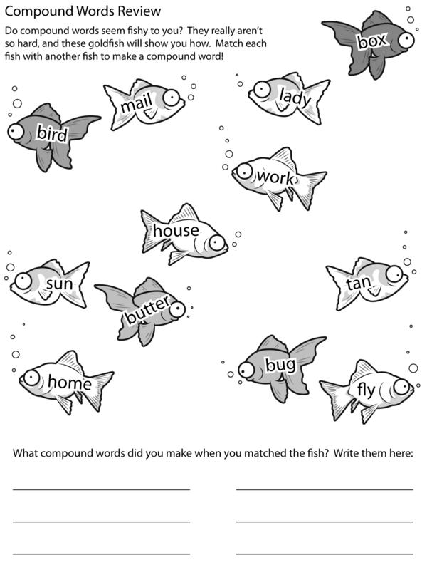 Matching Fish to Make Compound Words Worksheet