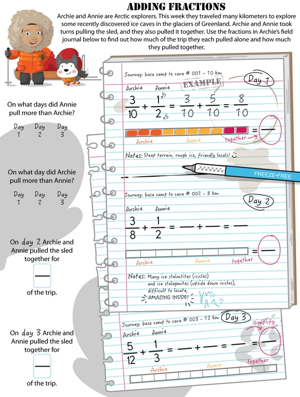 The Arctic Fractions Challenge: A Math Adventure Workbook