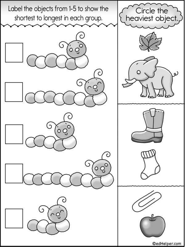 Ready, Set, Size: A Workbook for Comparing Sizes