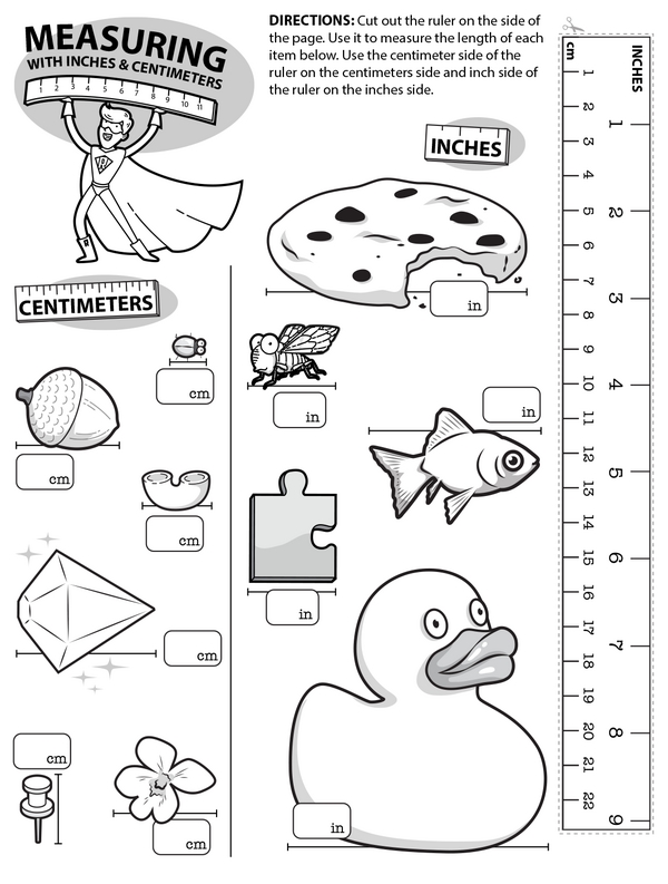 Hands-On Measuring: Learning Lengths - Measuring with Inch and Centimeter Rulers