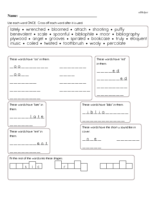 Missing Vowels and Word Search with Tough Words