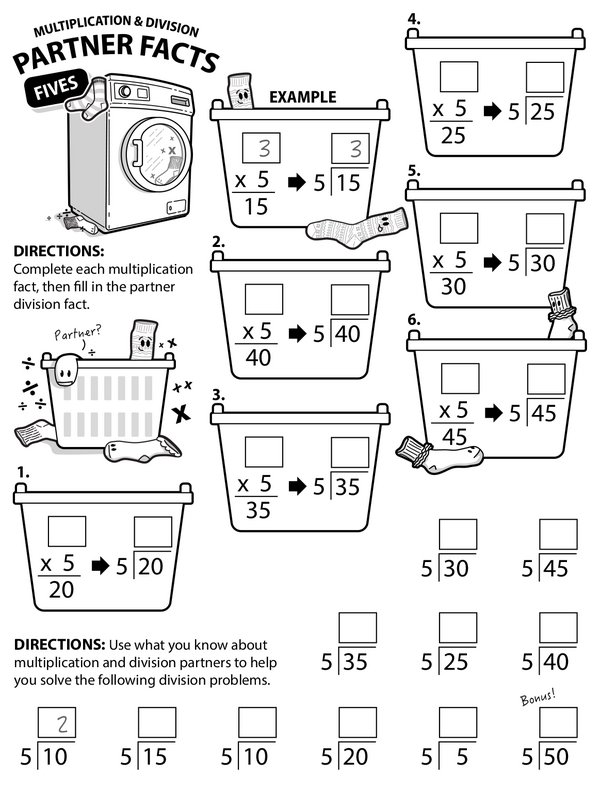 Multiplication & Division Partner Facts: Multiply and Divide by Fives