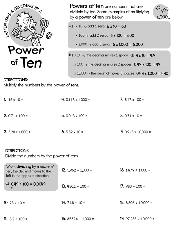 Getting Familiar with Power of Tens: Multiplying and Dividing by a Power of Ten