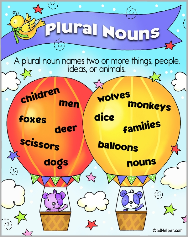 Comprehensive Plural Nouns Poster for Classroom Display