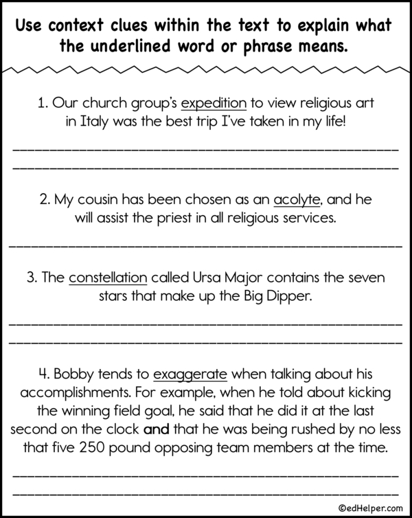 Understanding Complex Text: Context Clues Workbook # 3