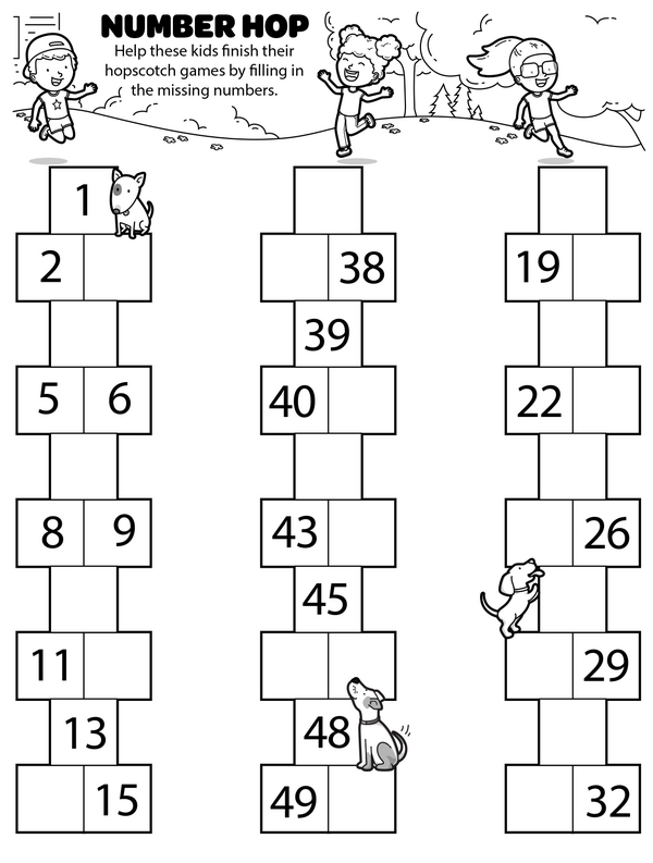 Missing Numbers in Hopscotch