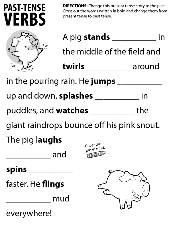 Past-Tense Verbs: Changing Time - Rewriting Present Stories in the Past Tense