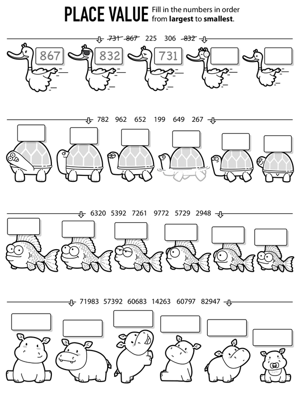 Learning Place Value through Descending Number Sorting