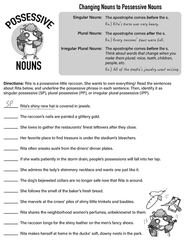 Distinguishing between Singular, Plural, & Irregular Possessive Nouns