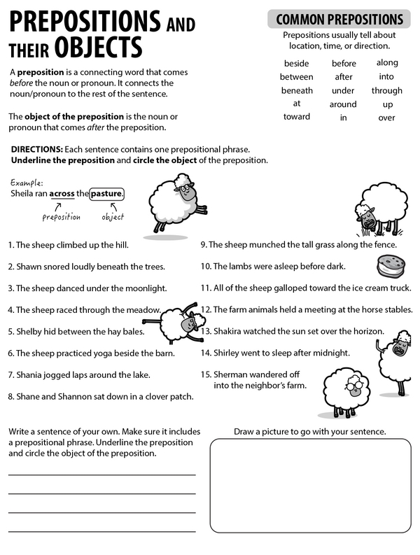 Understanding Prepositions and Objects in Sentences