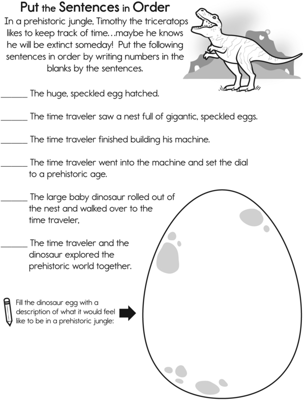 Put Sentences in the Right Order for Timothy the Triceratops