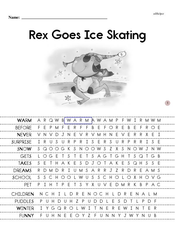 Rex Goes Ice Skating - Leveled Literacy Book with Discussion Prompts (The Rex Early Reader Book Series Book 7 - Beginning Reader)